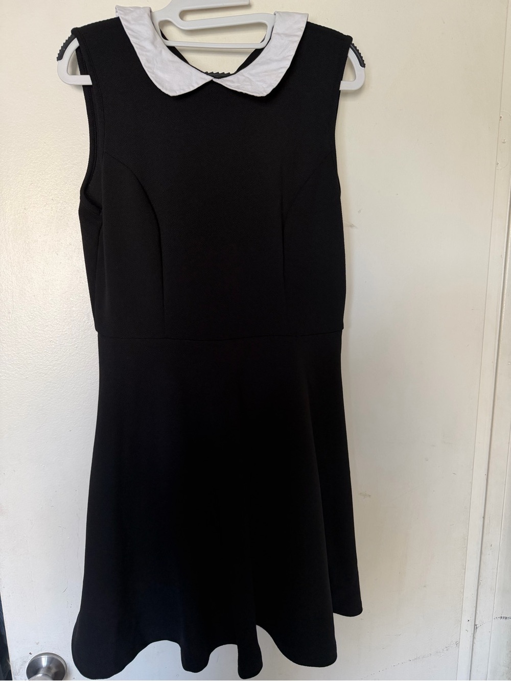 Hot Topic Wednesday Addams Style Black Peter Pan Collar Dress Size L - Picture 3 of 7